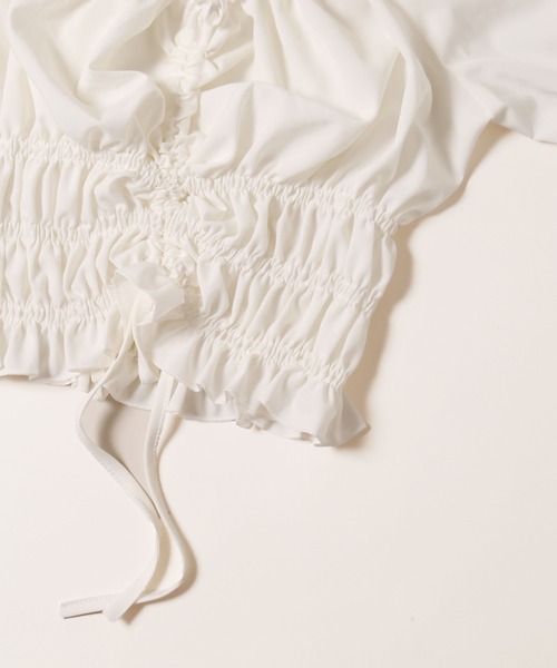 PHILLY（フィリー）の「【PHILLY】2WAYドロスト半袖ブラウス（シャツ/ブラウス・レディース・ホワイト/ブラック・FREE）」の17枚目の写真