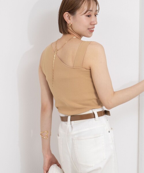 NOLLEY’S（ノーリーズ）の「◇【WEB限定】アシンメトリーカップ付きタンクトップ（タンクトップ・レディース・ブラック/オフホワイト/キャメル・38）」の22枚目の写真