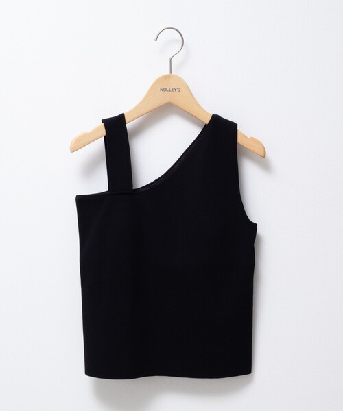 NOLLEY’S（ノーリーズ）の「◇【WEB限定】アシンメトリーカップ付きタンクトップ（タンクトップ・レディース・ブラック/オフホワイト/キャメル・38）」の9枚目の写真