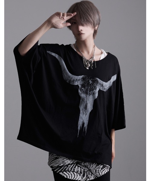 NOVESSEL(ノベセル)の「『NOVESSEL/ノベセル』シープポンチョTEE&総柄タンク2Pセット(Tシャツ/カットソー・メンズ・ブラック/ホワイト・FREE)」の19枚目の写真