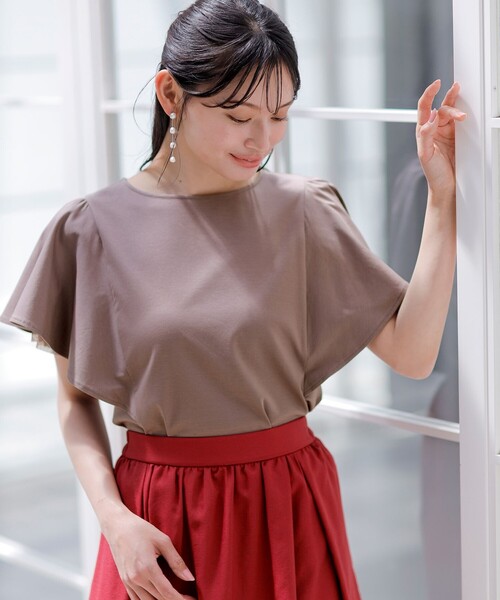 ANY SIS(エニィスィス)の「着映えフリルスリーブ カットソー(Tシャツ/カットソー・レディース・アイボリー系/ピンク系/ダークブラウン系/グリーン系/スカイブルー系/ブラック系・2)」の10枚目の写真