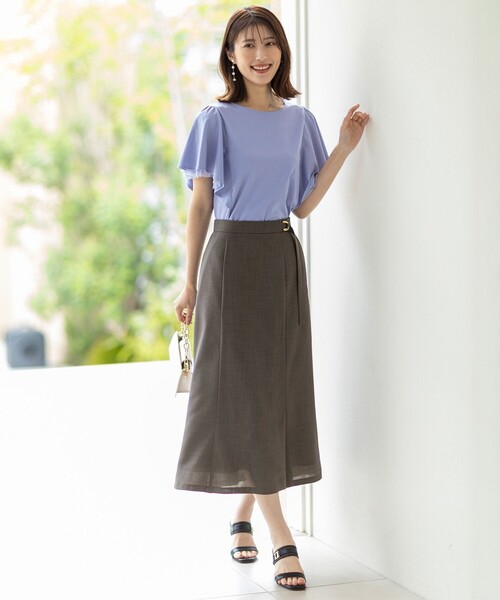 ANY SIS(エニィスィス)の「着映えフリルスリーブ カットソー(Tシャツ/カットソー・レディース・アイボリー系/ピンク系/ダークブラウン系/グリーン系/スカイブルー系/ブラック系・2)」の11枚目の写真