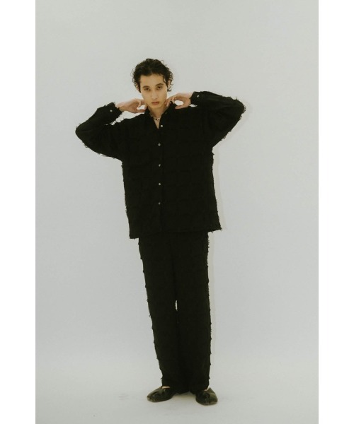 Knuth Marf(クヌースマーフ)の「fringe switching shirt(unisex)(シャツ/ブラウス・レディース・ブラック・SMALL)」の5枚目の写真