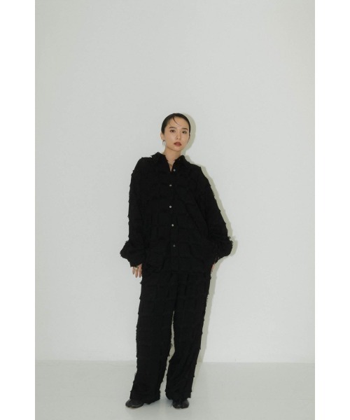 シャツ/ブラウス(長袖/七分) Knuth Marf fringe  shirt fringe switching shirt(unisex)/2color | KNUTH MARF