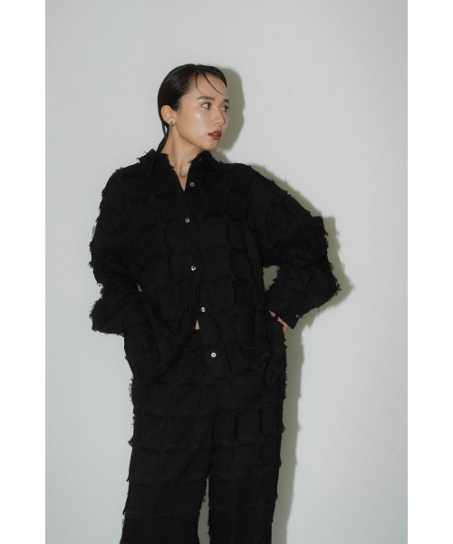 Knuth Marf(クヌースマーフ)の「fringe switching shirt(unisex)(シャツ/ブラウス・レディース・ブラック・SMALL)」の11枚目の写真