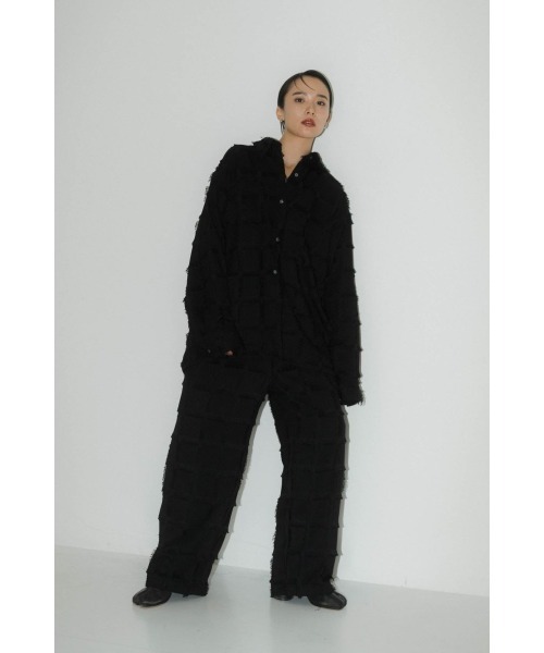 Knuth Marf(クヌースマーフ)の「fringe switching shirt(unisex)(シャツ/ブラウス・レディース・ブラック・SMALL)」の13枚目の写真