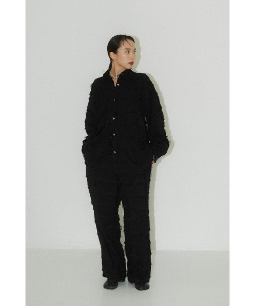 Knuth Marf(クヌースマーフ)の「fringe switching shirt(unisex)(シャツ/ブラウス・レディース・ブラック・SMALL)」の18枚目の写真