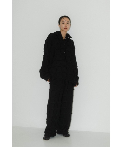 Knuth Marf(クヌースマーフ)の「fringe switching shirt(unisex)(シャツ/ブラウス・レディース・ブラック・SMALL)」の21枚目の写真