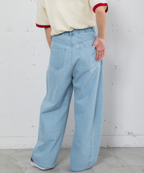 POU DOU DOU（プードゥドゥ）の「ルーズバレルジーンズ（デニムパンツ・レディース・パープル系/キナリ/インディゴブルー・M）」の11枚目の写真