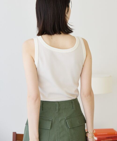 AMERICAN HOLIC(アメリカンホリック)の「バイカラーテレコタンクトップ(タンクトップ・レディース・アイボリー/チャコールグレー/ライトベージュ/ネイビー・M/L)」の8枚目の写真