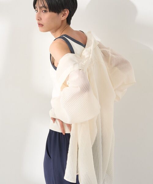 AMERICAN HOLIC(アメリカンホリック)の「バイカラーテレコタンクトップ(タンクトップ・レディース・アイボリー/チャコールグレー/ライトベージュ/ネイビー・M/L)」の16枚目の写真