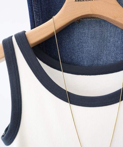 AMERICAN HOLIC(アメリカンホリック)の「バイカラーテレコタンクトップ(タンクトップ・レディース・アイボリー/チャコールグレー/ライトベージュ/ネイビー・M/L)」の18枚目の写真