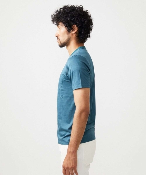 MICHEL KLEIN HOMME (ミッシェルクランオム)の「ニット衿クルーネックカットソー(Tシャツ/カットソー・メンズ・ブラック/グリーン/ネイビー・MEDIUM/LARGE/X-LARGE)」の5枚目の写真