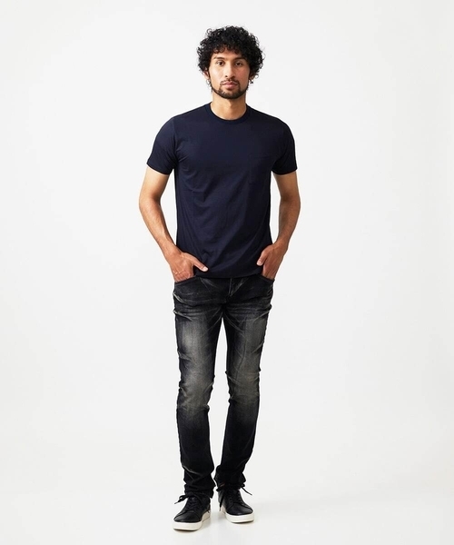 MICHEL KLEIN HOMME (ミッシェルクランオム)の「ニット衿クルーネックカットソー(Tシャツ/カットソー・メンズ・ブラック/グリーン/ネイビー・MEDIUM/LARGE/X-LARGE)」の12枚目の写真