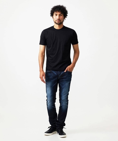 MICHEL KLEIN HOMME (ミッシェルクランオム)の「ニット衿クルーネックカットソー(Tシャツ/カットソー・メンズ・ブラック/グリーン/ネイビー・MEDIUM/LARGE/X-LARGE)」の13枚目の写真