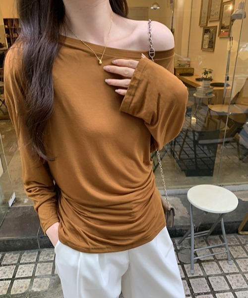 Per sist ence(パーシエンス)の「ウエストリボンオフショルトップス(Tシャツ/カットソー・レディース・アイボリー/ブラック/グレー/ネイビー/ブラウン・MEDIUM/LARGE)」の20枚目の写真
