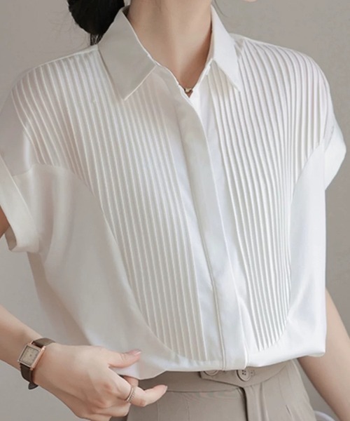 Beststore(ベストストア)の「フレンチスリーブ ブラウス シャツブラウス 半袖(シャツ/ブラウス・レディース・ブルー/ホワイト・FREE)」の16枚目の写真