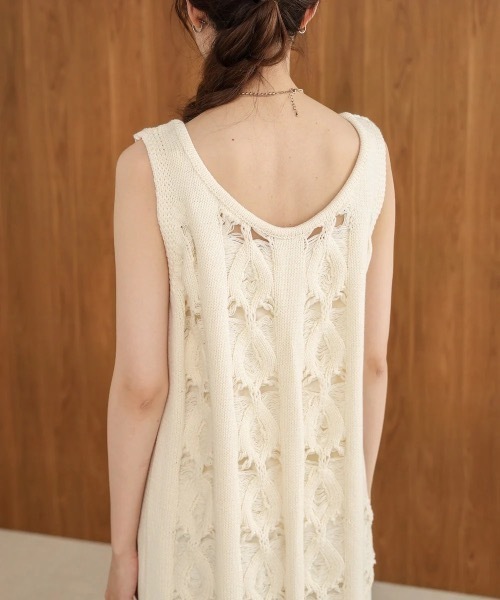 Bab(バブ)の「【S・Mサイズ展開】ミックス編みニットワンピース(ワンピース・レディース・アイボリー/グレー・SMALL/MEDIUM)」の21枚目の写真