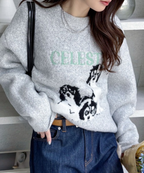 Ada.(エイダ)の「ドッグデザイン ジャガードニット PO(ニット/セーター・レディース・グレー/ネイビー/チャコール・FREE)」の20枚目の写真