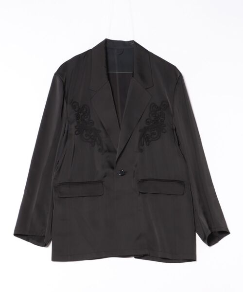 Knuth Marf（クヌースマーフ）の「【Knuth Marf】embroidered satin jacket サテンジャケット（テーラードジャケット・レディース・モスグリーン/ブラック/アイボリー・FREE）」の12枚目の写真
