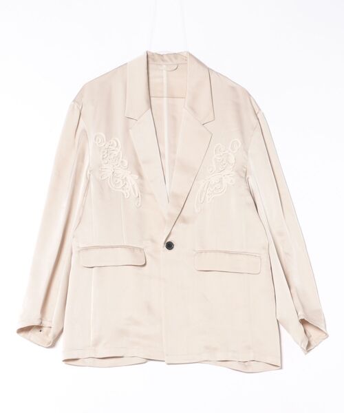 Knuth Marf（クヌースマーフ）の「【Knuth Marf】embroidered satin jacket サテンジャケット（テーラードジャケット・レディース・モスグリーン/ブラック/アイボリー・FREE）」の13枚目の写真