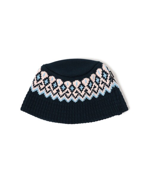 BEAMS（ビームス）の「ジャカード ニット バケットハット（ニットキャップ/ビーニー・メンズ・グリーン/ブラック/グレー/ネイビー・ONE SIZE）」の4枚目の写真