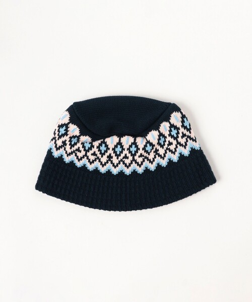 BEAMS（ビームス）の「ジャカード ニット バケットハット（ニットキャップ/ビーニー・メンズ・グリーン/ブラック/グレー/ネイビー・ONE SIZE）」の8枚目の写真