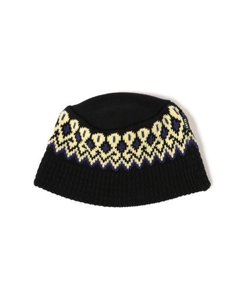 BEAMS（ビームス）の「ジャカード ニット バケットハット（ニットキャップ/ビーニー・メンズ・グリーン/ブラック/グレー/ネイビー・ONE SIZE）」の5枚目の写真