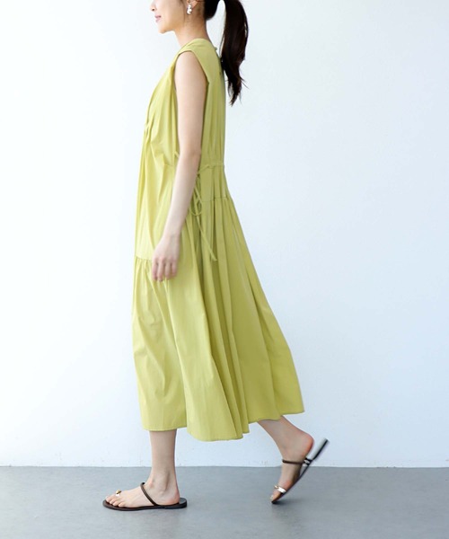 JIL SANDER ノースリーブワンピース S モスグリーン ウール