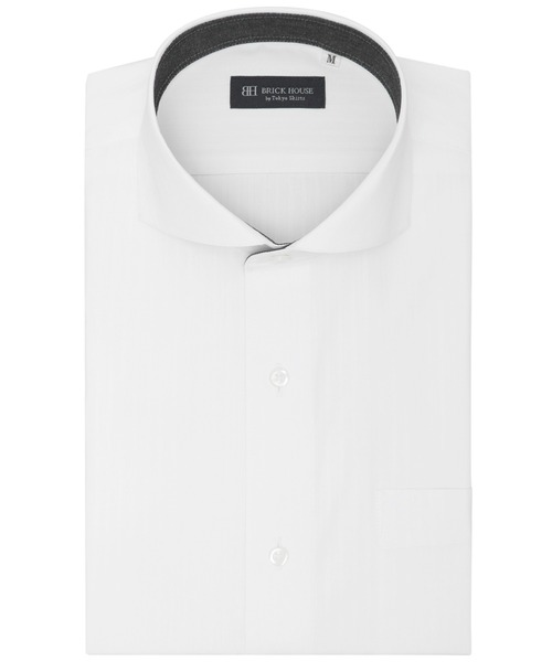 TOKYO SHIRTS(トウキョウシャツ)の「形態安定ノンアイロン ホリゾンタルワイド 半袖ビジネスワイシャツ(ビジネスシャツ・メンズ・ホワイト・首回り39cm/首回り41cm/首回り43cm/首回り37cm/首回り42cm)」の1枚目の写真