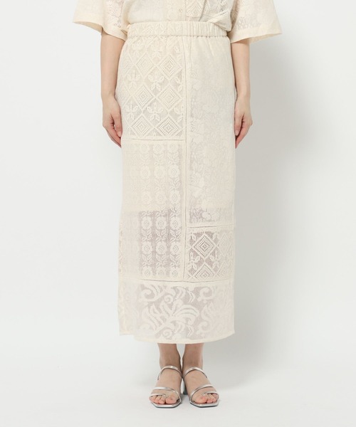 LOWRYS FARM（ローリーズファーム）の「パッチワークレーススカート  328000（スカート・レディース・ブラック/アイボリー・FREE）」の13枚目の写真