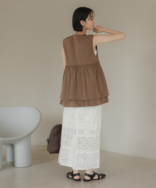 LOWRYS FARM（ローリーズファーム）の「パッチワークレーススカート  328000（スカート・レディース・ブラック/アイボリー・FREE）」の20枚目の写真