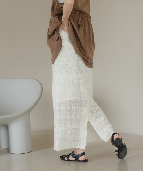 LOWRYS FARM（ローリーズファーム）の「パッチワークレーススカート  328000（スカート・レディース・ブラック/アイボリー・FREE）」の15枚目の写真