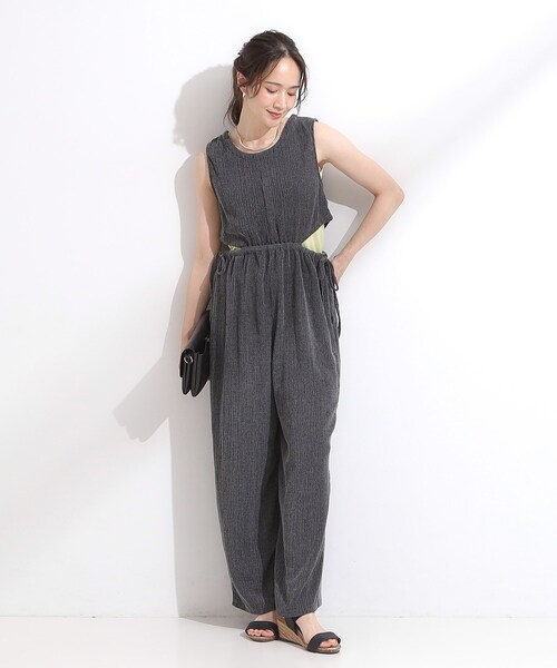 Cutie Blonde（キューティーブロンド）の「【S-LL/前後2WAY】ノースリーブオールインワン（サロペット/オーバーオール・レディース・ブラック/ダークブラウン・01/02/03/04）」の7枚目の写真