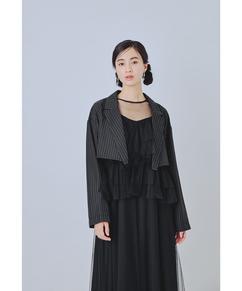 niana(ニアナ)の「フローリッシュブラウスセットアップドレス 3点セット ショート丈ジャケット キャミワンピース シアートップス 結婚式 成人式 二次会 同窓会 セレモニー パーティードレス オケージョンドレス お呼ばれ(ドレス・レディース・ブラック/ブルー/ライトグレー・M/L/S)」の10枚目の写真