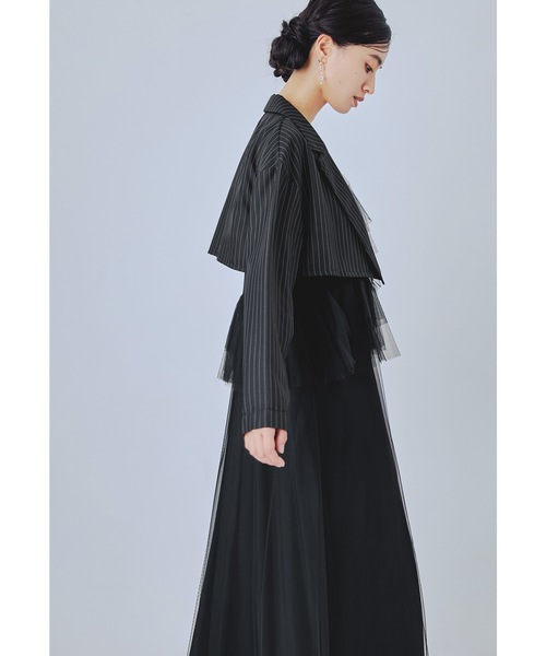 niana(ニアナ)の「フローリッシュブラウスセットアップドレス 3点セット ショート丈ジャケット キャミワンピース シアートップス 結婚式 成人式 二次会 同窓会 セレモニー パーティードレス オケージョンドレス お呼ばれ(ドレス・レディース・ブラック/ブルー/ライトグレー・M/L/S)」の11枚目の写真