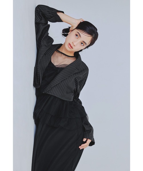niana(ニアナ)の「フローリッシュブラウスセットアップドレス 3点セット ショート丈ジャケット キャミワンピース シアートップス 結婚式 成人式 二次会 同窓会 セレモニー パーティードレス オケージョンドレス お呼ばれ(ドレス・レディース・ブラック/ブルー/ライトグレー・M/L/S)」の14枚目の写真