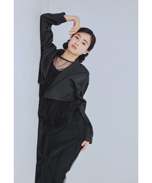 niana(ニアナ)の「フローリッシュブラウスセットアップドレス 3点セット ショート丈ジャケット キャミワンピース シアートップス 結婚式 成人式 二次会 同窓会 セレモニー パーティードレス オケージョンドレス お呼ばれ(ドレス・レディース・ブラック/ブルー/ライトグレー・M/L/S)」の15枚目の写真