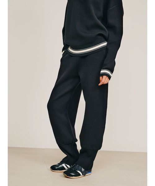 null.(ヌル)の「リブヘムニットパンツ(その他パンツ・レディース・グレー/アイボリー/ブラック・M/S)」の4枚目の写真