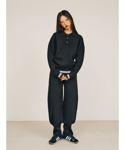 null.(ヌル)の「リブヘムニットパンツ(その他パンツ・レディース・グレー/アイボリー/ブラック・M/S)」の7枚目の写真