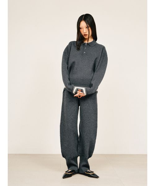 null.(ヌル)の「リブヘムニットパンツ(その他パンツ・レディース・グレー/アイボリー/ブラック・M/S)」の9枚目の写真