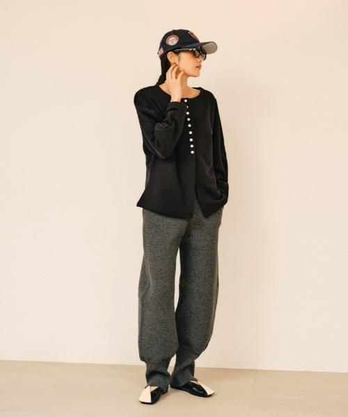 null.(ヌル)の「リブヘムニットパンツ(その他パンツ・レディース・グレー/アイボリー/ブラック・M/S)」の20枚目の写真