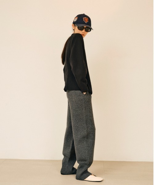 null.(ヌル)の「リブヘムニットパンツ(その他パンツ・レディース・グレー/アイボリー/ブラック・M/S)」の21枚目の写真