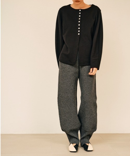 null.(ヌル)の「リブヘムニットパンツ(その他パンツ・レディース・グレー/アイボリー/ブラック・M/S)」の22枚目の写真