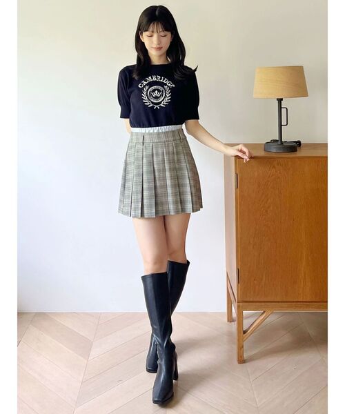 MERCURYDUO（マーキュリーデュオ）の「カレッジロゴプリントニット（ニット/セーター・レディース・ネイビー/オフホワイト/グレー・FREE）」の15枚目の写真