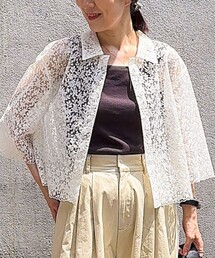 Brocheレースショートシャツ