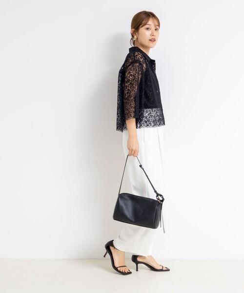 NOLLEY’S(ノーリーズ)の「Brocheレースショートシャツ(シャツ/ブラウス・レディース・オフホワイト/ブラック・38)」の5枚目の写真