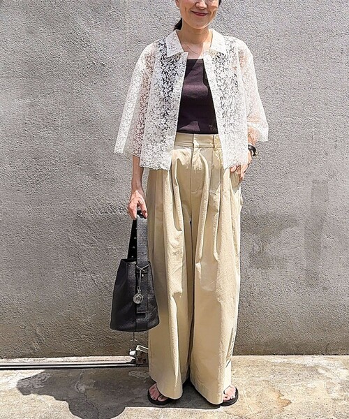 NOLLEY’S(ノーリーズ)の「Brocheレースショートシャツ(シャツ/ブラウス・レディース・オフホワイト/ブラック・38)」の11枚目の写真