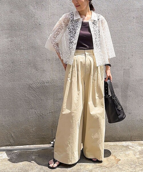 NOLLEY’S(ノーリーズ)の「Brocheレースショートシャツ(シャツ/ブラウス・レディース・オフホワイト/ブラック・38)」の13枚目の写真