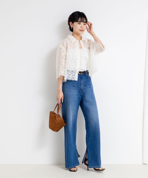 NOLLEY’S(ノーリーズ)の「Brocheレースショートシャツ(シャツ/ブラウス・レディース・オフホワイト/ブラック・38)」の15枚目の写真